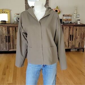 Eileen Fisher Lightweight Cotton Hooded Jacket.